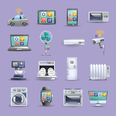 Internet of things flat icons set