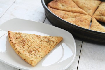 pizza slice on plate