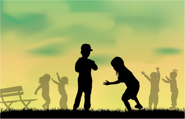 group of children's silhouettes