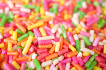 Colorful sugar for dessert decoration