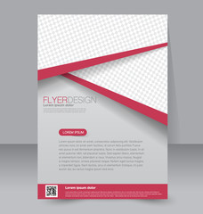 Fototapeta premium Flyer template. Business brochure. Editable A4 poster for design, education, presentation, website, magazine cover. Red color.