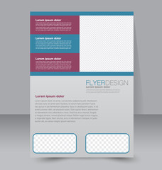 Flyer template. Business brochure. Editable A4 poster for design, education, presentation, website, magazine cover. Blue and red color.