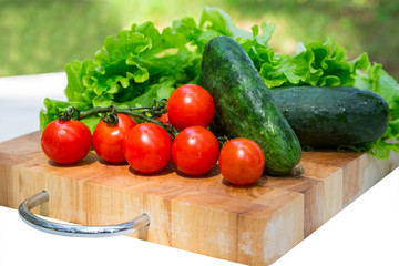    tomatoes, cucumbers, lettuce