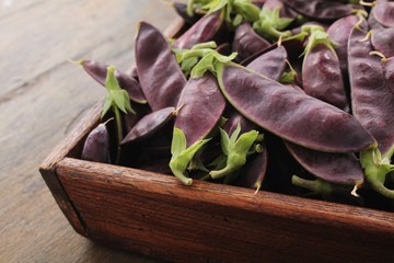 fresh purple mangetout