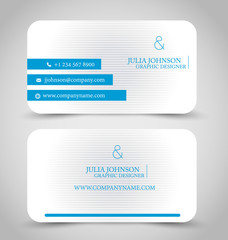 Business card set template. Blue color. Corporate identity vector illustration.