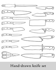 Hand-drawn knife set