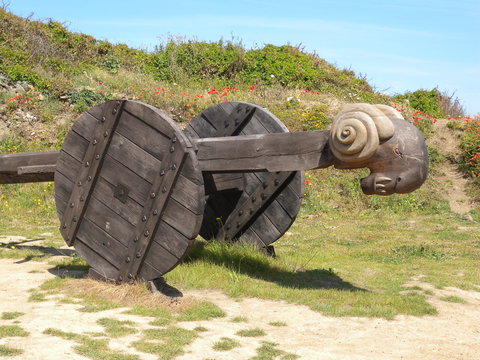 Rammbock am Fort La Latte in der Bretagne