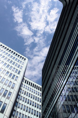 Obraz premium Glass facade of modern corporate buildings.