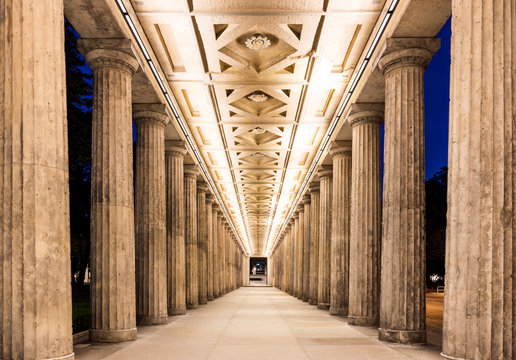 Colonnade at night