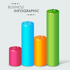 3D Infographic bars for business.