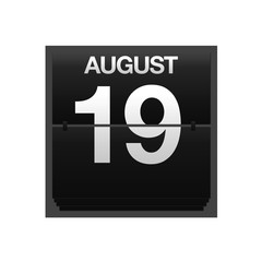Counter calendar august 19.