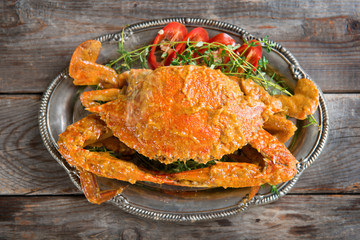Delicious curry blue crab