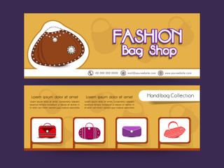 Fototapeta na wymiar Fashion bag shop header or banner set.