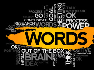 WORDS. Word business collage, vector background