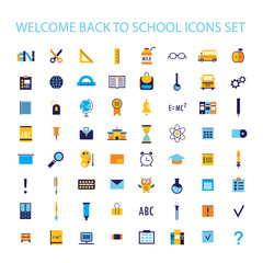 Welcome back to school icon set