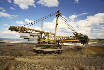 extraction of soil and excavator