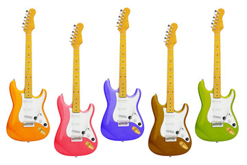 Colourful Electric Guitars