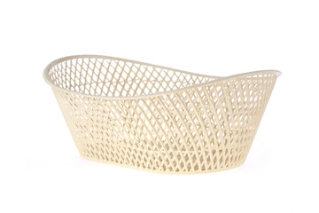 Obraz premium empty white basket plastic, isolated on white background
