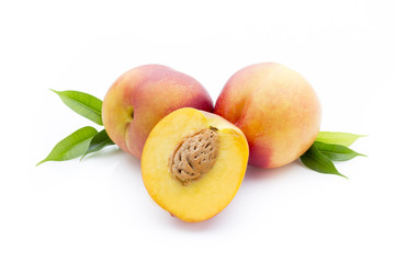 Peach on the white isolatd background.
