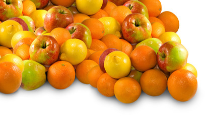 Isolated image of many apples and orange