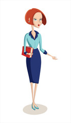 Business lady in suit with folder vector