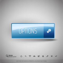 Modern button with icons set.