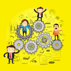 Set of business infographic with people.