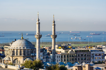 Fototapeta na wymiar Top view on mosque in Istanbul