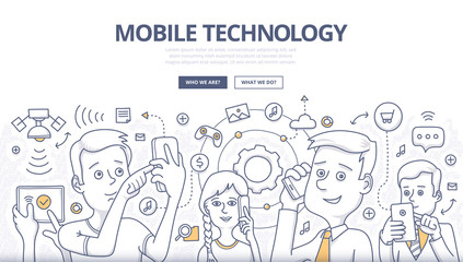 Mobile Technology Doodle Concept