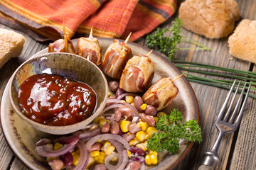 Meatballs rolled in bacon