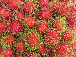 Fresh rambutan fruit background