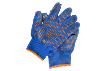 torn gloves blue