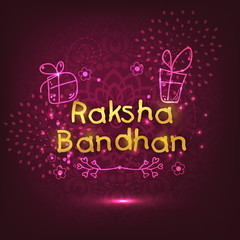 Greeting card for Raksha Bandhan celebration.