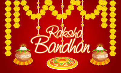 Greeting card for Raksha Bandhan celebration.