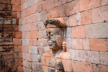 old carving on the wall in a temple