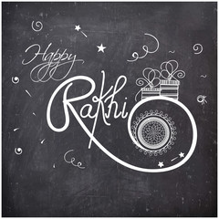 Fototapeta na wymiar Greeting card for Happy Raksha Bandhan celebration.