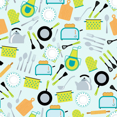 Cooking accessories seamless pattern
