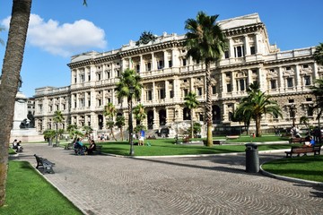 Naklejka premium Ordine degli Avvocati di Roma - Piazza Cavour in Rome under blue sky