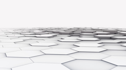 3D hexagonal background floor design