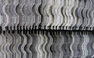 Abstract background of stacked roof tiles
