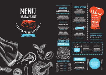 Restaurant cafe menu, template design. Food flyer. - obrazy, fototapety, plakaty
