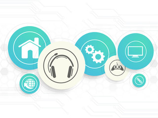 Technology concept with web icons.