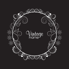 Rounded frame with floral decoration.