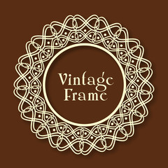 Floral design decorated beautiful Vintage frame.