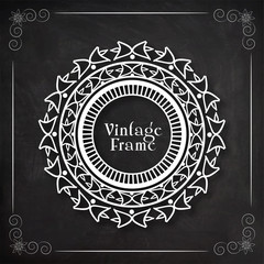 Floral design decorated beautiful Vintage frame.