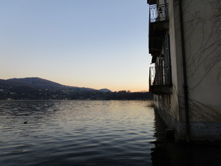 pink sunset over Lake Ampola