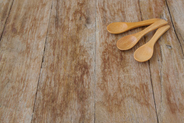 wooden spoons on wooden backgrounds