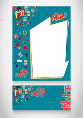 Beer party design in doodle style
