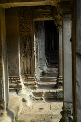 corridor with apsara carving