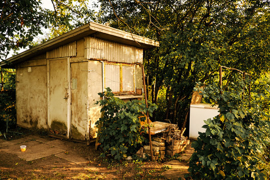 Old hut in a garden